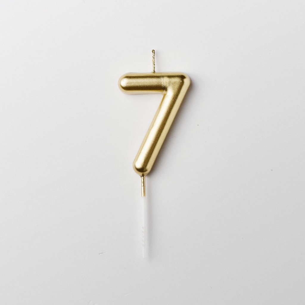 Gold candle number 7