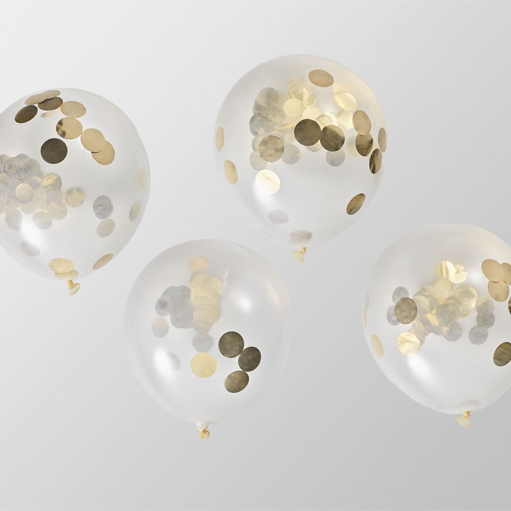 Gold confetti balloons