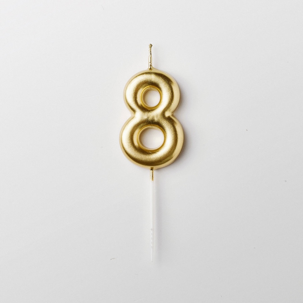 Gouden cijferkaars 8