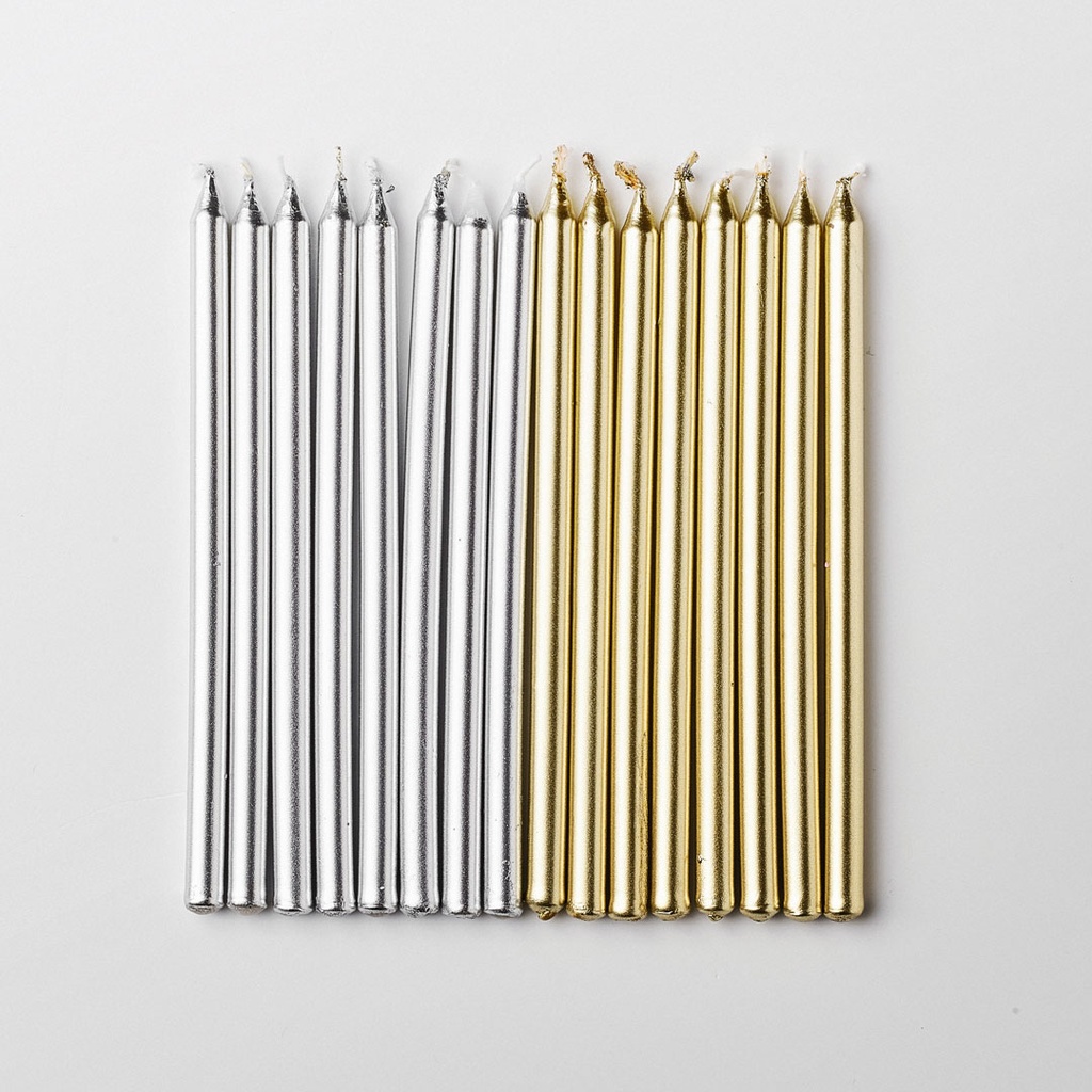 Bougies dorées et argentées