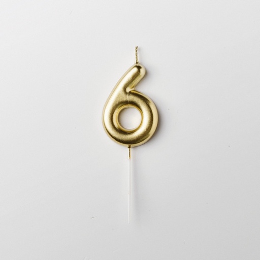 Gold candle number 6