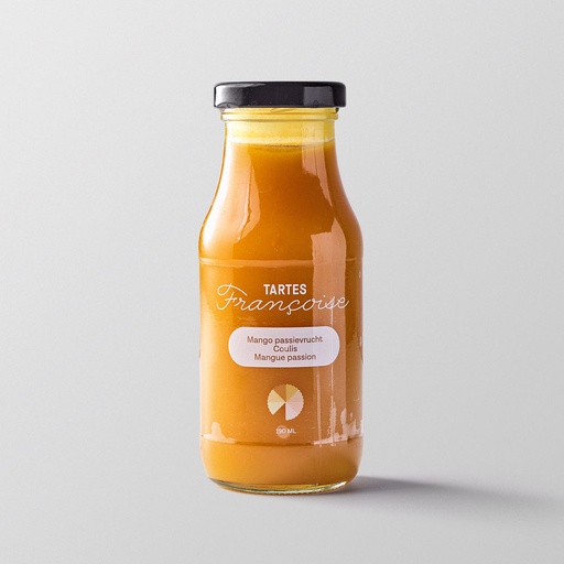 Mango and passion fruit coulis
