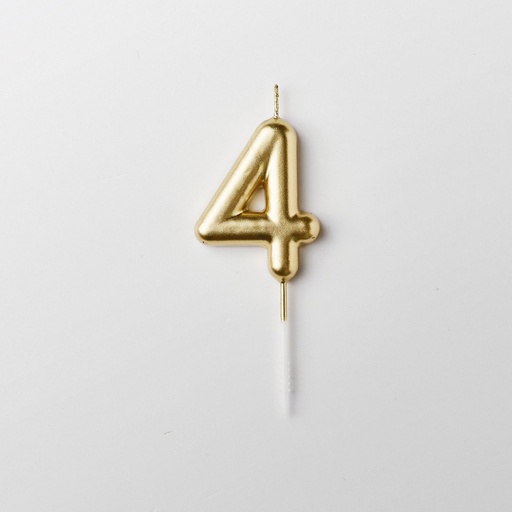 Bougie dorée chiffre 4